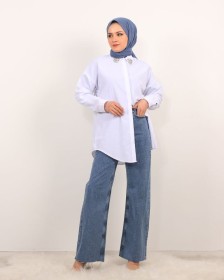 بنطال بقصة فلو ~ جينز ساده (TS-0091)