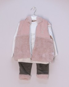 طقم شتوي 3 قطع فيست زهري فرو