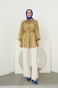 قميص ساتان مورد ~ طويل,, (SH-00326)