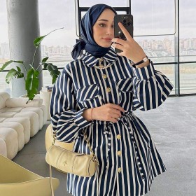 قميص كتّان مقلم  (SH-0284)