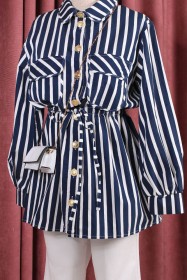 قميص كتّان مقلم  (SH-0284)