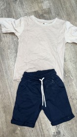 طقم شورت بلوزة بيج