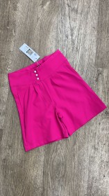 شورت بناتي خصر عالي سادة