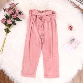 بيجامة بناتي مخمل زهري