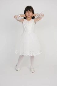 بدلة دانتيل أكمام ثلثيني مخرم