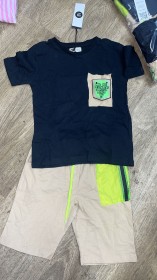 طقم شورت ولادي جيبة ملونة