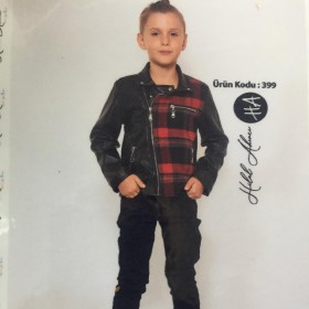 جاكيت جلد نص كاروهات