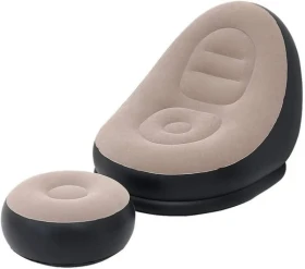 مقعد نفخ مع مسند أرجل