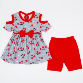 طقم عملي شورت مع بلوزة ع فستان