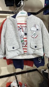 طقم 3 قطع جاكيت مبطن فرو رسمة كلب