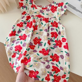 فستان عملي مورد أحمر