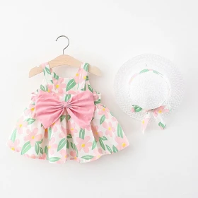 فستان مورد ببيونة من الخلف مع طاقية